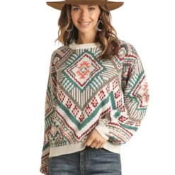 Rock & Roll Denim Aztec Sweater