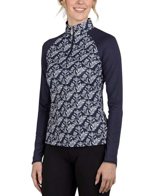 Kastel Denmark Navy Botanical Shirt Long Sleeve - Image 3