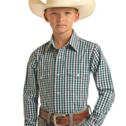 Boys Panhandle Checked Shirt Long Sleeve