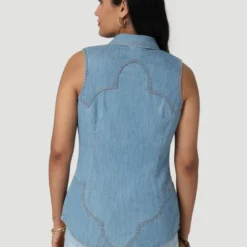 Wrangler Denim Snap Shirt Sleeveless