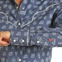 Rock & Roll Floral Print With Piping Shirt