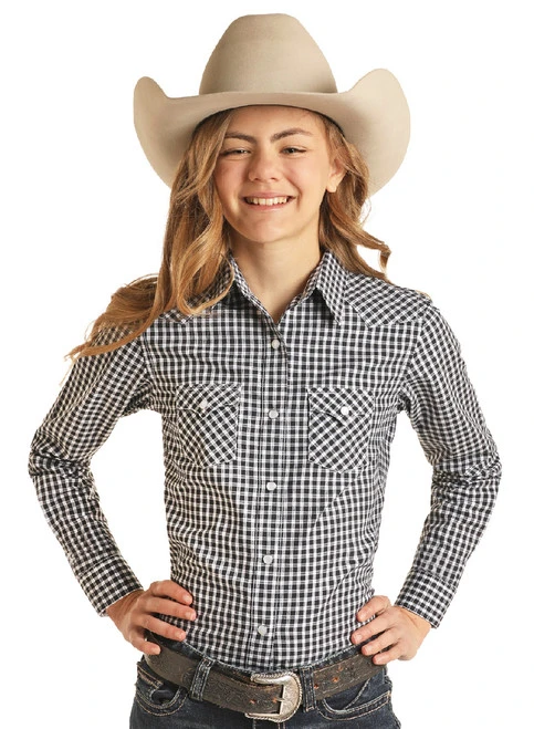 Panhandle Girls Gingham Snap Shirt