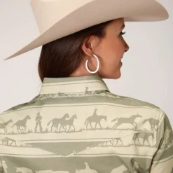 Roper Cowboy Horizontal Print Shirt