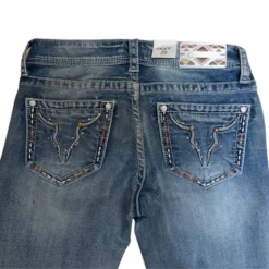 Grace In LA Jr Fit Steer Head Pocket Jeans