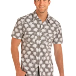 R&R Cowboy Palm Tree Short Sleeve Shirt