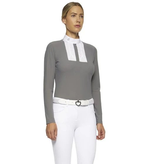 Cavalleria Toscana Poplin Bib Competition LS Polo - Image 2