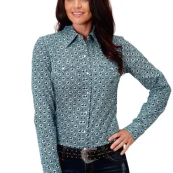 Roper Rider Tile Print Long Sleeve Shirt