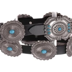 Kamberley Turquoise Concho Leather Belt